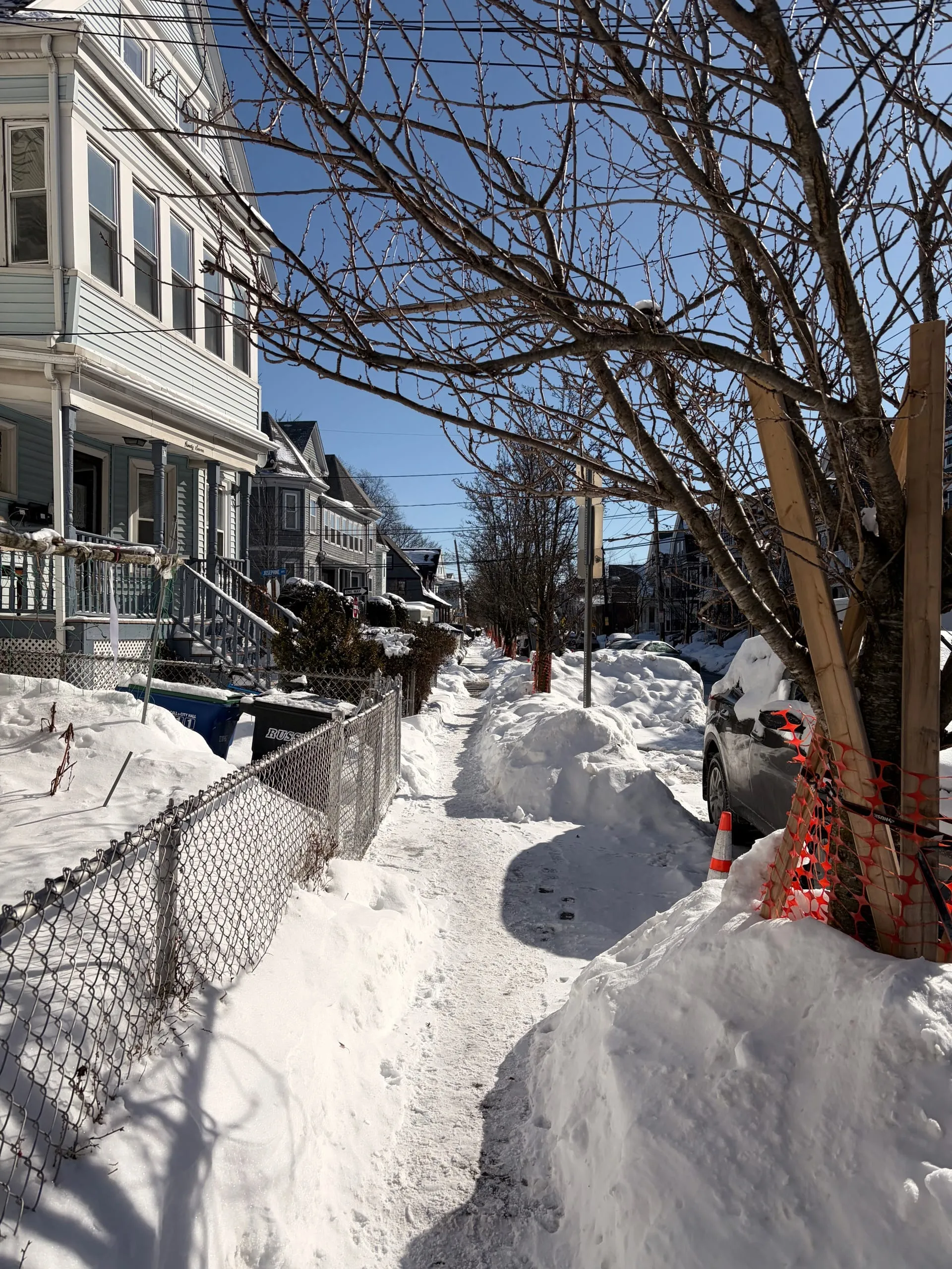 Sidewalk snow path in Somerville