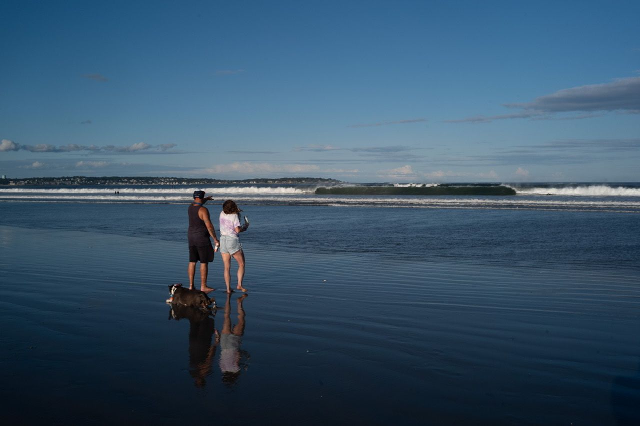 Nahant Beach during hurricane Larry‘s swell