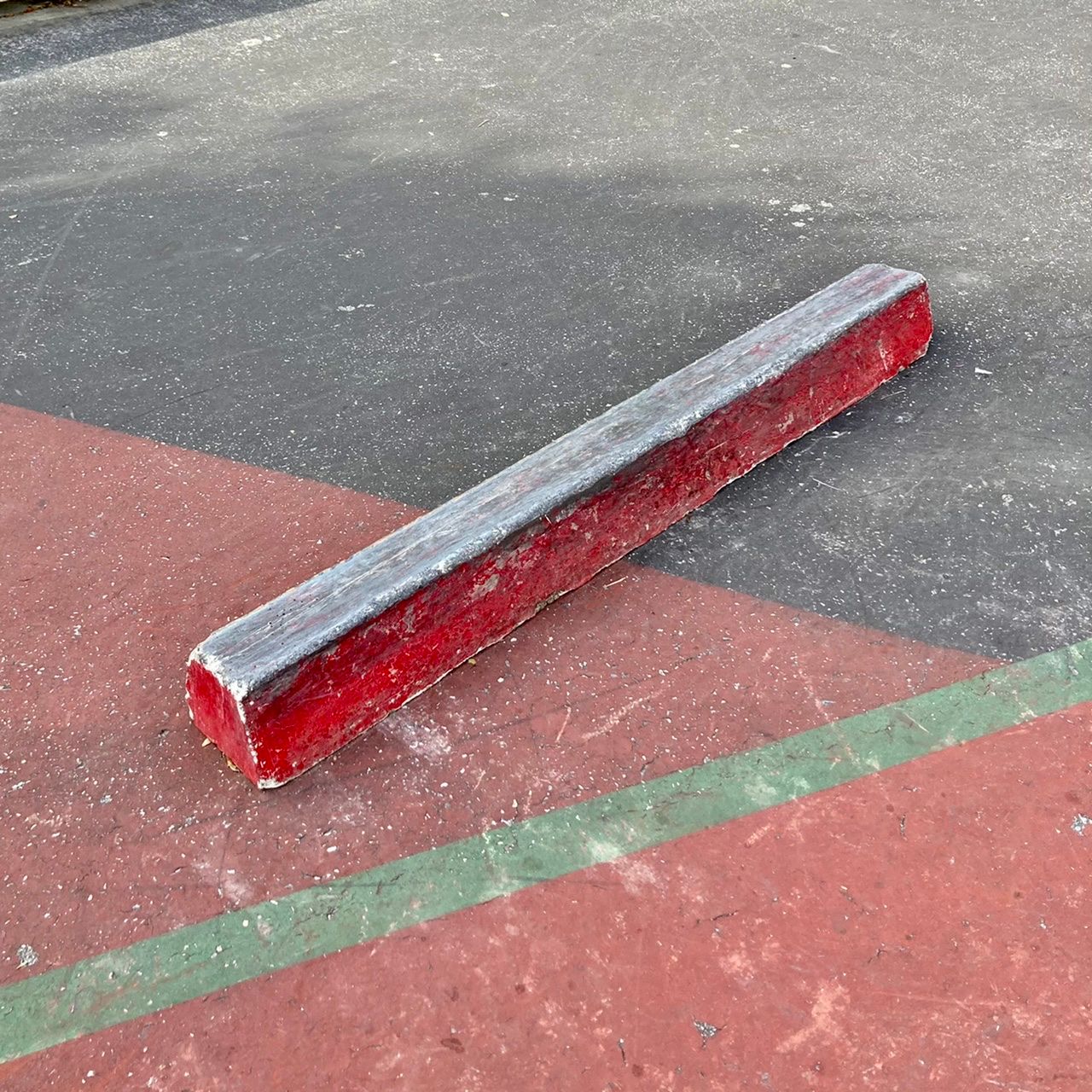 Red skate curb