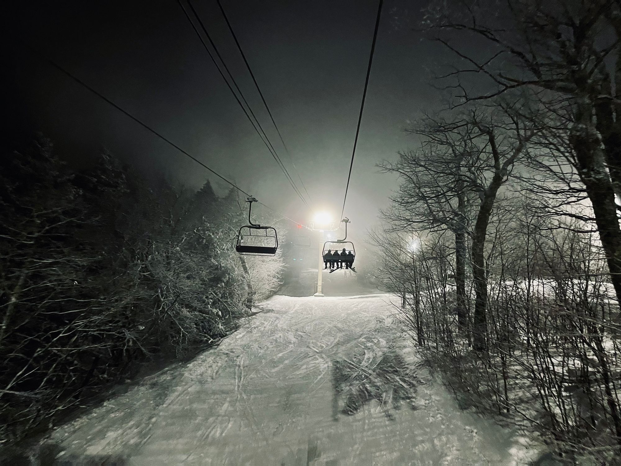 Polar Express chair lift at Wachusett